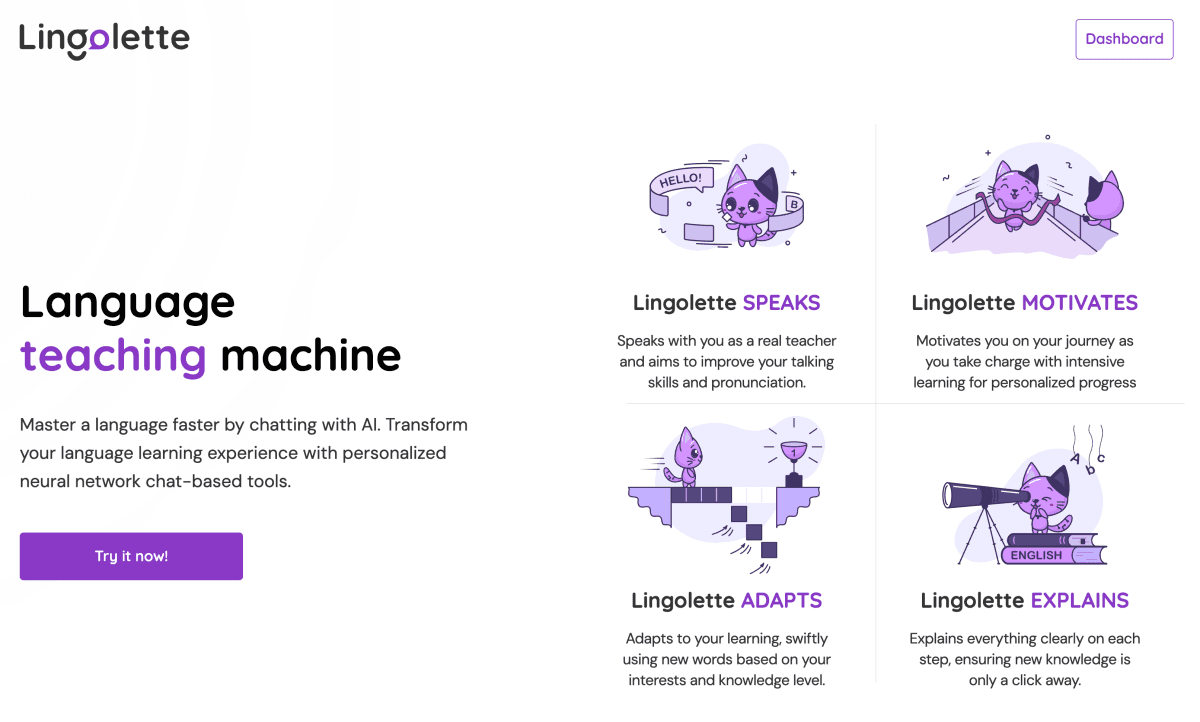 Lingolette – 用 AI 帮助你学习语言，快查单词、纠正发音、对话练习-哇哦菌